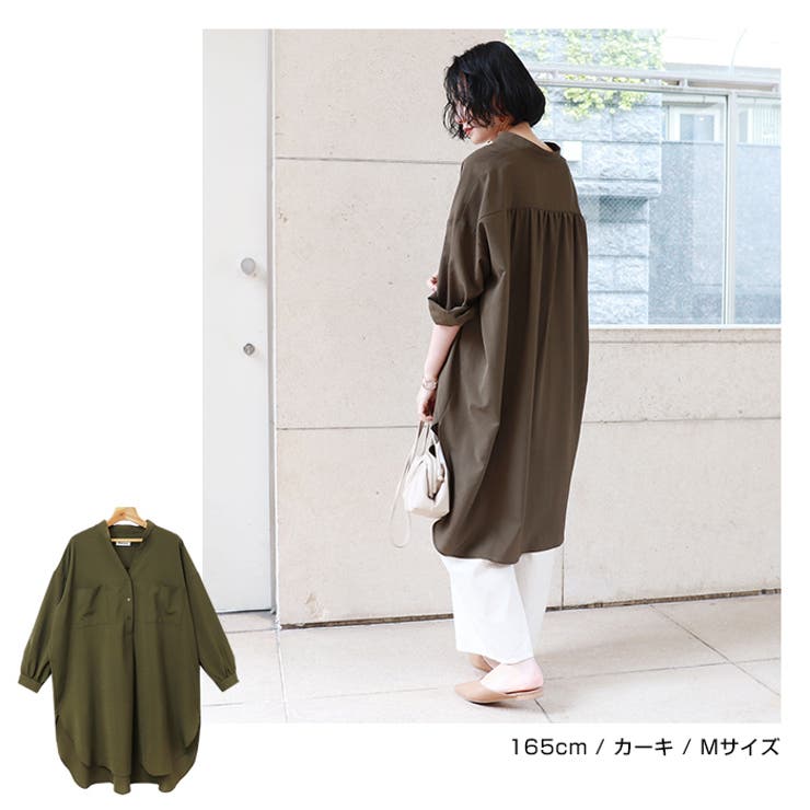 スキッパー シャツ ワンピース | andme | 詳細画像14 