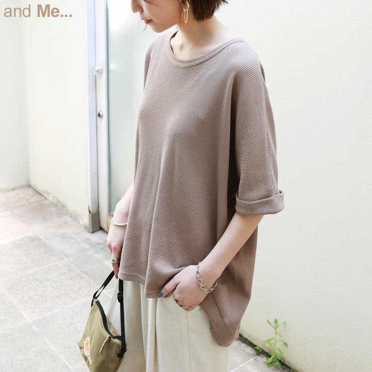 ワッフル オーバーサイズ Tシャツ | andme | 詳細画像1 