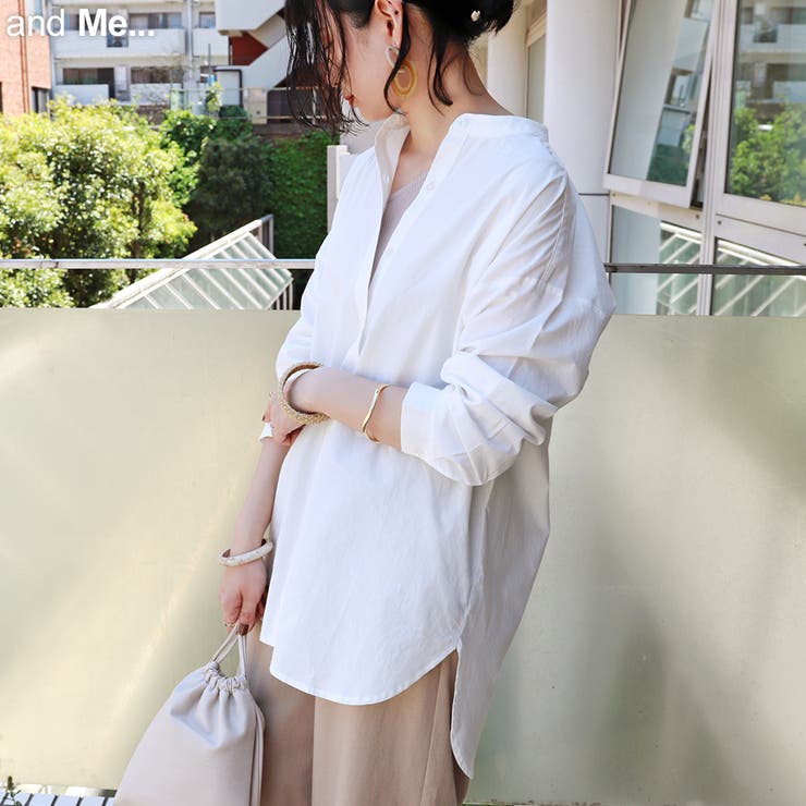 綿ローン バンドカラー シャツ 品番 Az And Me アンドミー のレディース ファッション通販 Shoplist ショップリスト