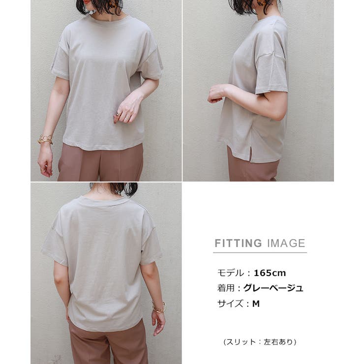 コットン モックネック Tシャツ レディース 半袖 日焼け対策 春 夏