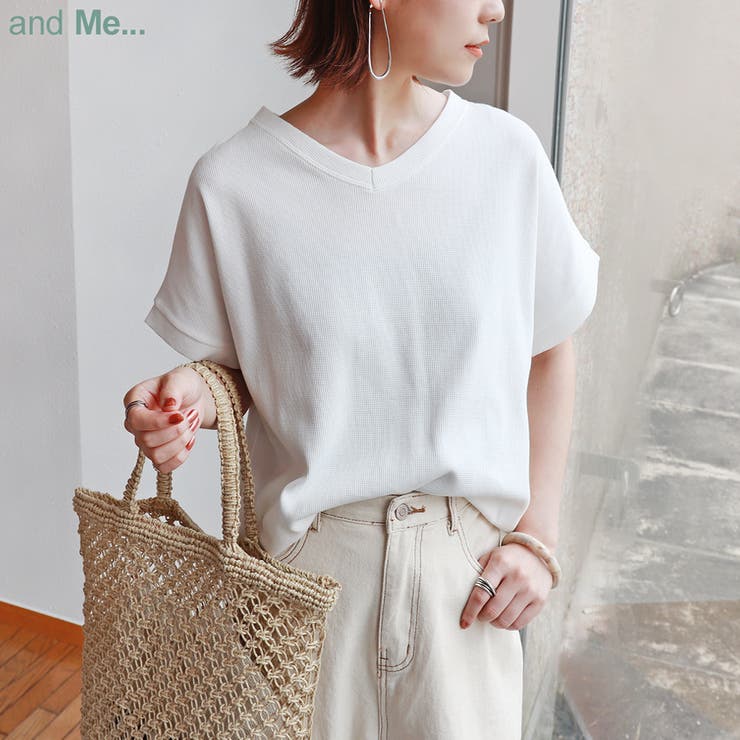 ワッフル Vネック Tシャツ 品番 Az And Me アンドミー のレディースファッション通販 Shoplist ショップリスト