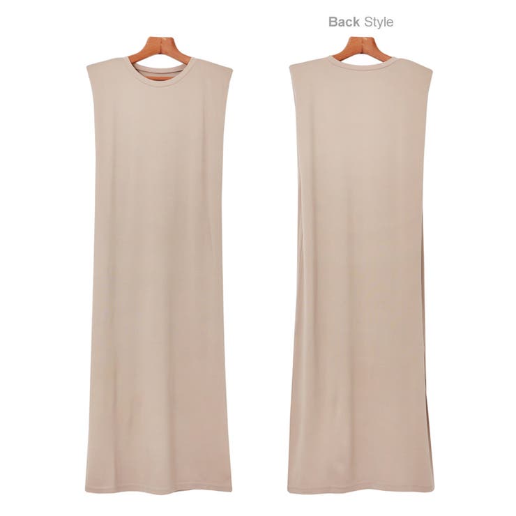 肩パット ノースリーブ Tシャツワンピース | andme | 詳細画像15 