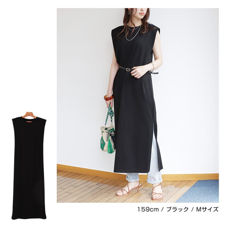 肩パット ノースリーブ Tシャツワンピース | andme | 詳細画像10 