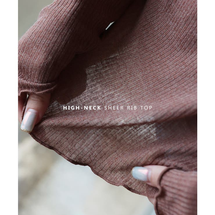 シアー リブ ハイネック | andme | 詳細画像6 