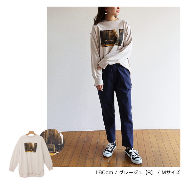 M.Y.O.B. フォトプリント長袖カットソー フォトプリント 長袖 Tシャツ[品番：AZ000003836]｜andme