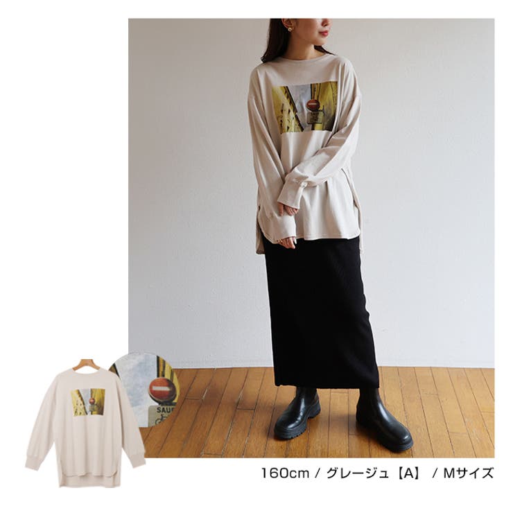 フォトプリント 長袖 Tシャツ[品番：AZ000003836]｜and Me（アンドミー