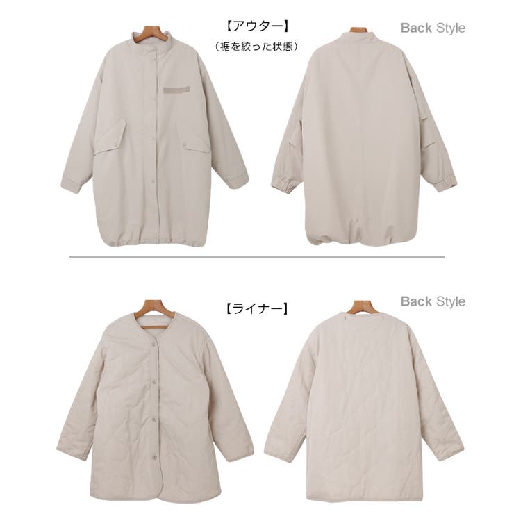 キルティングライナー付き 3way モッズコート[品番：AZ000003846