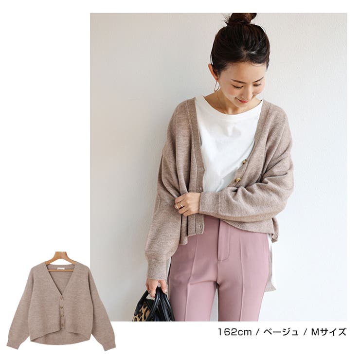 key me ケイミーショート丈カーディガン　ジャケット ベージュ クリームベージュ 金沢産ショートカーディガン– kay me