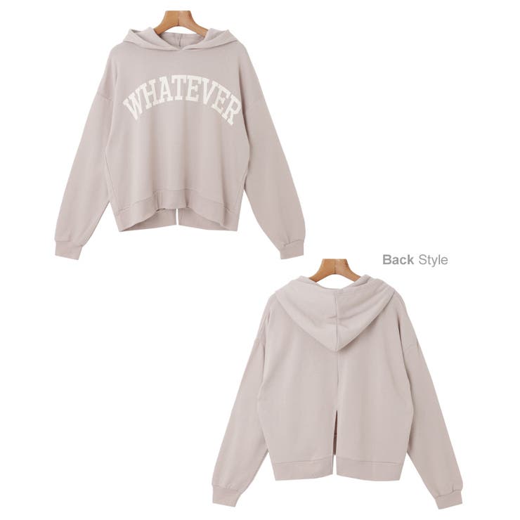 whateverロゴプリント バックスリット パーカー | andme | 詳細画像15 