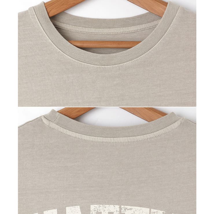 ピグメント加工 バックかすれロゴプリント Tシャツワンピース | andme | 詳細画像15 