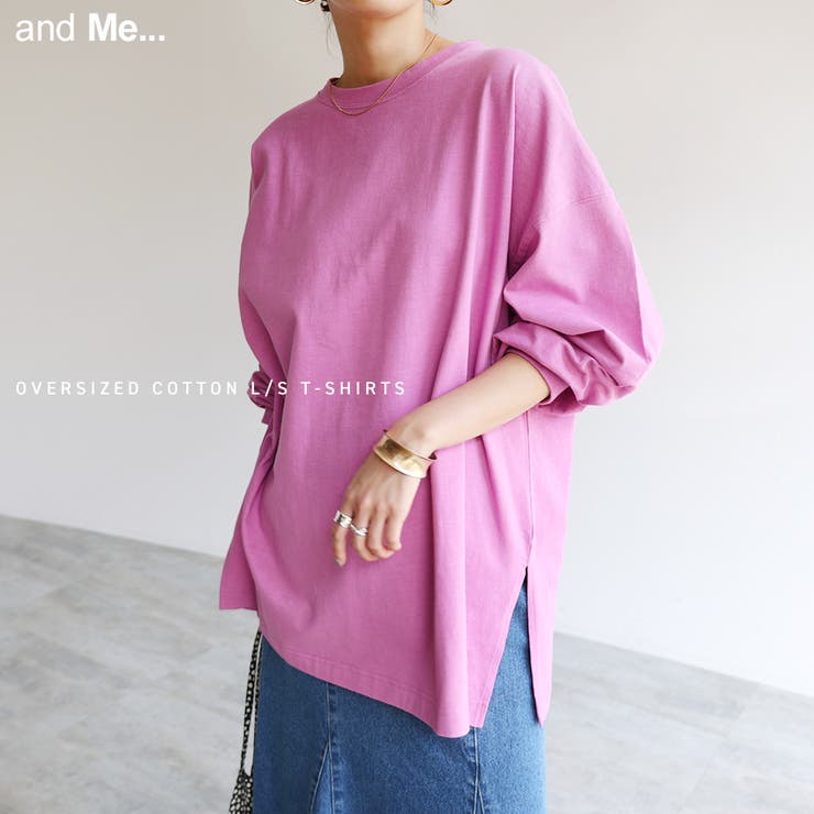 コットン天竺 オーバーサイズ Tシャツ[品番：AZ000004031]｜and  Me（アンドミー）のレディースファッション通販｜SHOPLIST（ショップリスト）