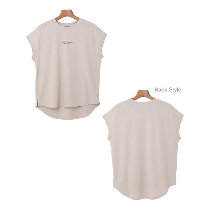 コットン天竺 ロゴ刺繍 Tシャツ[品番：AZ000004080]｜andme