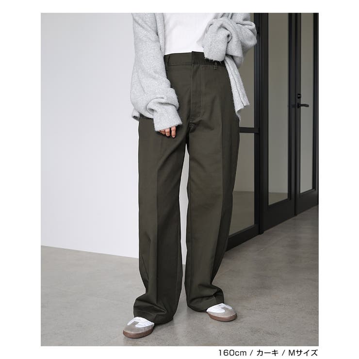「AMI PARIS」クレープ ワイドパンツ タック＆センタープレス入 andme（アンドミー）の「センタープレスタック入りワイドパンツ