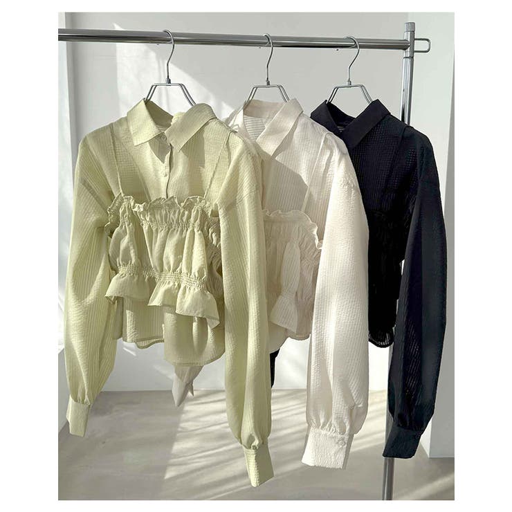 ビスチェ付き シアー ストライプ | andme | 詳細画像6 