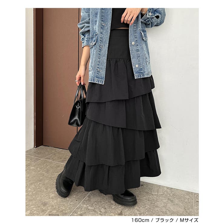 ランダムフリル ティアード ロング | andme | 詳細画像11 