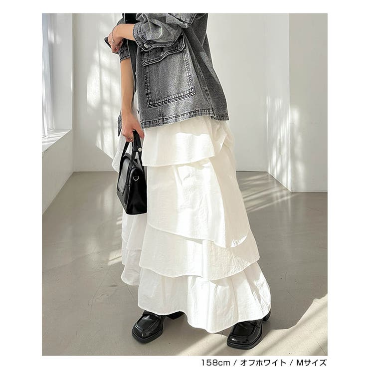 ランダムフリル ティアード ロング | andme | 詳細画像8 