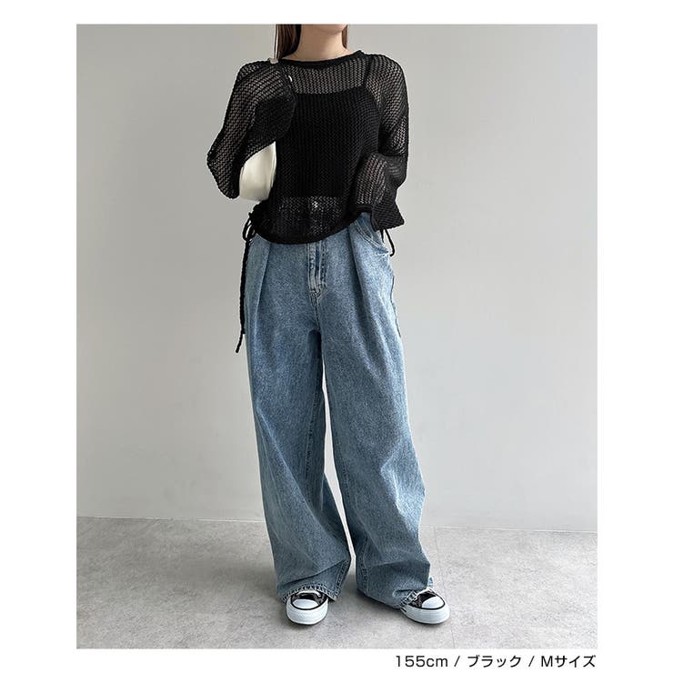 サイドギャザー リボン メッシュ | andme | 詳細画像15 