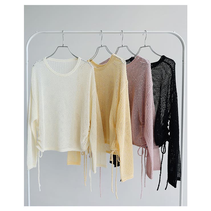 サイドギャザー リボン メッシュ | andme | 詳細画像6 