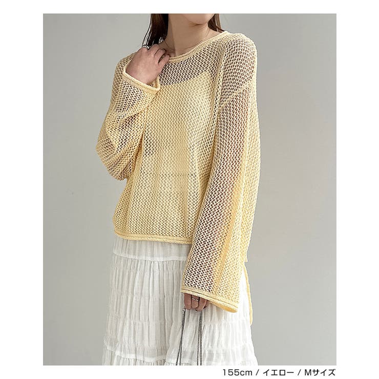 サイドギャザー リボン メッシュ | andme | 詳細画像9 