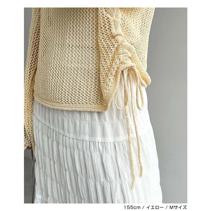 サイドギャザー リボン メッシュ | andme | 詳細画像10 