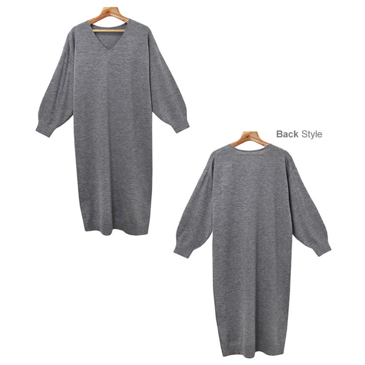 Vネック ニット ワンピース | andme | 詳細画像12 