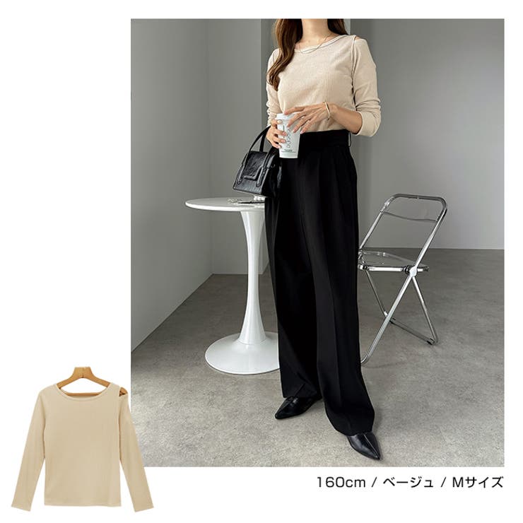 肩開き 長袖 Tシャツ | andme | 詳細画像6 