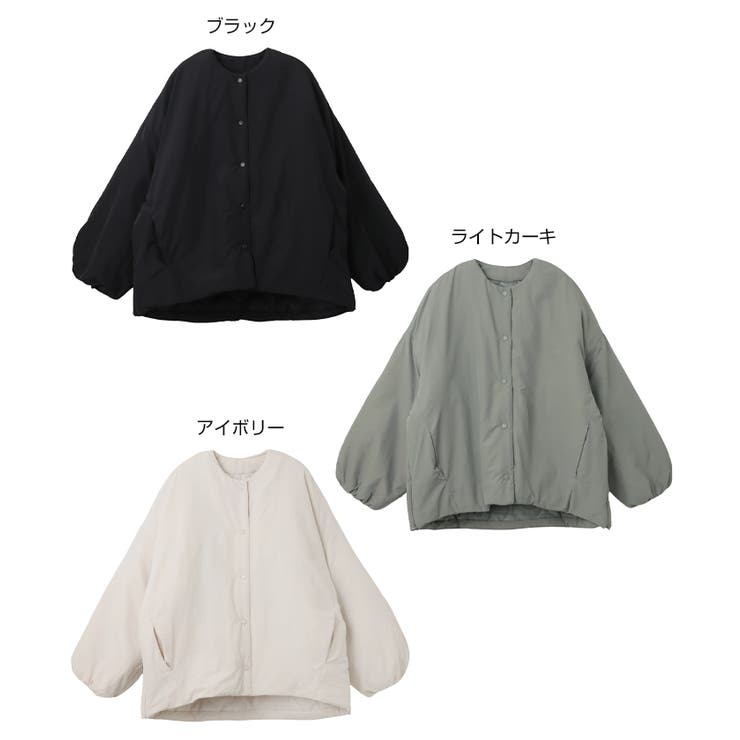 サイドファスナー ノーカラー ブルゾン