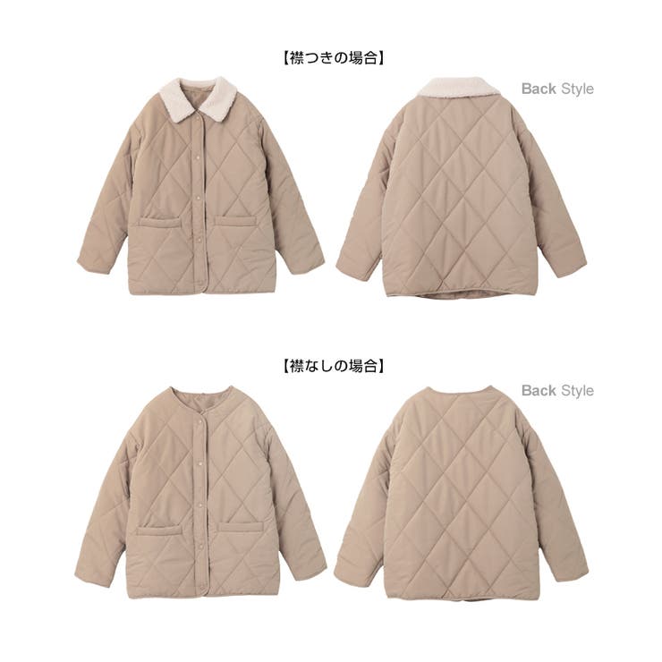 2way 襟ボア ダイヤキルティング[品番：AZ000004178]｜andme