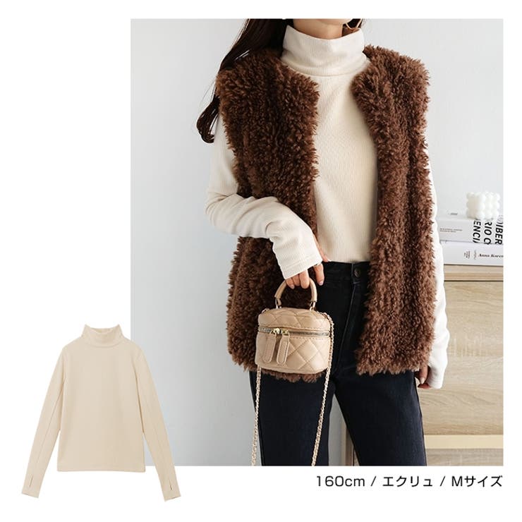 裏起毛 テレコ ハイネック | andme | 詳細画像7 