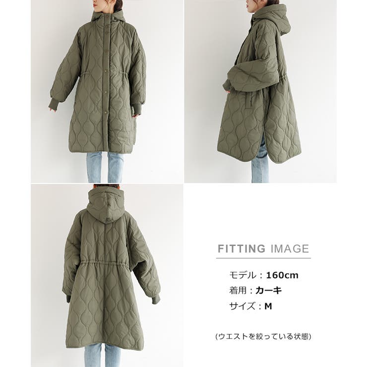 フード付き キルティング ロング[品番：AZ000004233]｜andme