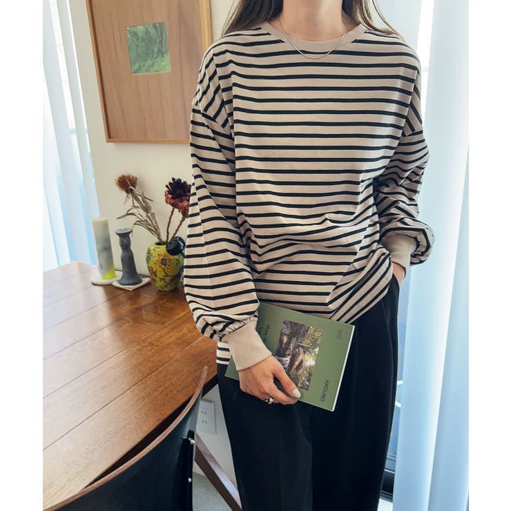 無地 ボーダー ボリューム袖 | andme | 詳細画像34 