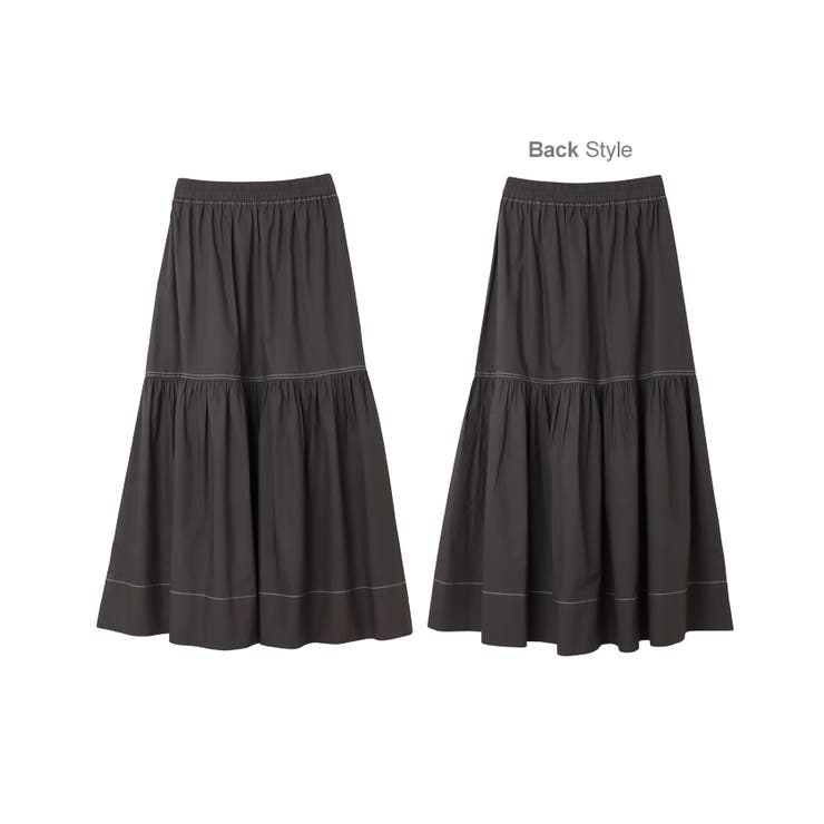 【美品✨】アドーア　24SS 配色ステッチスカート　ロング　ツイルスカート　M 美品✨】アドーア 24SS 配色ステッチスカート ロング ツイル