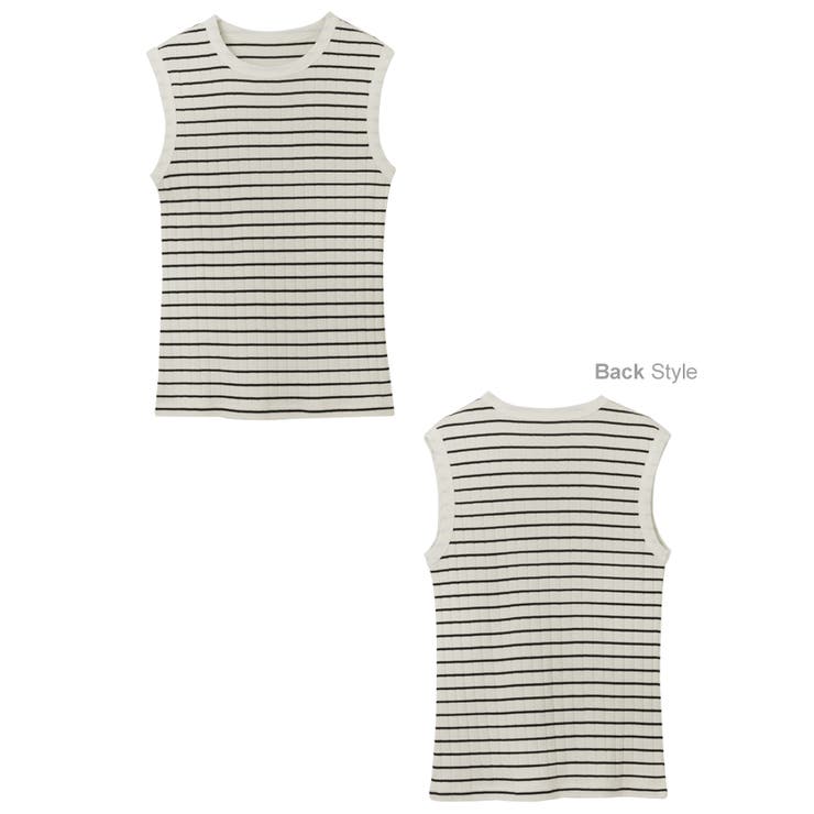 コットンフライス ボーダー ノースリーブ | andme | 詳細画像17 