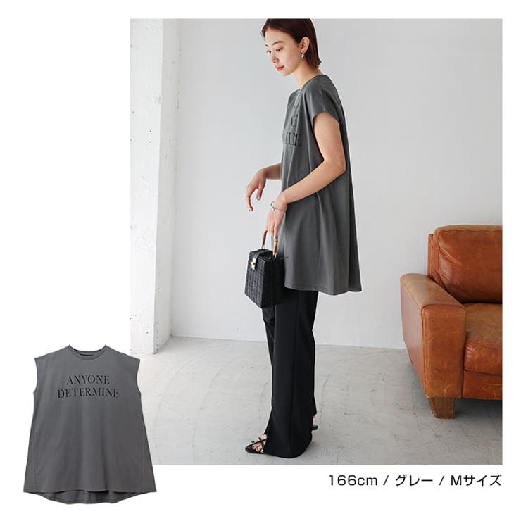 ロゴプリント フレンチスリーブ Tシャツ | andme | 詳細画像13 