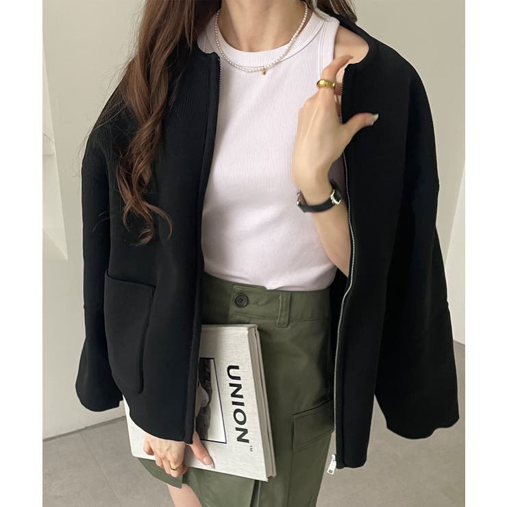 無地 ボーダー ジップ | andme | 詳細画像48 