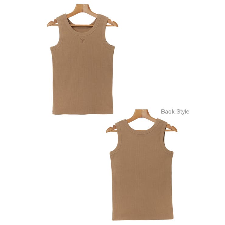 ロゴ刺繍 カップイン タンクトップ | andme | 詳細画像17 