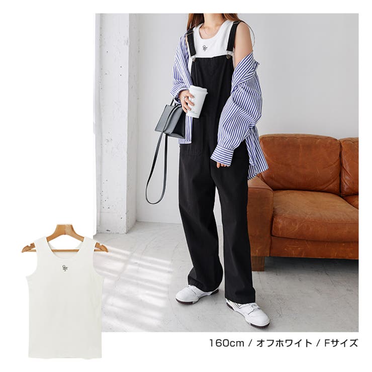 ロゴ刺繍 カップイン タンクトップ | andme | 詳細画像7 