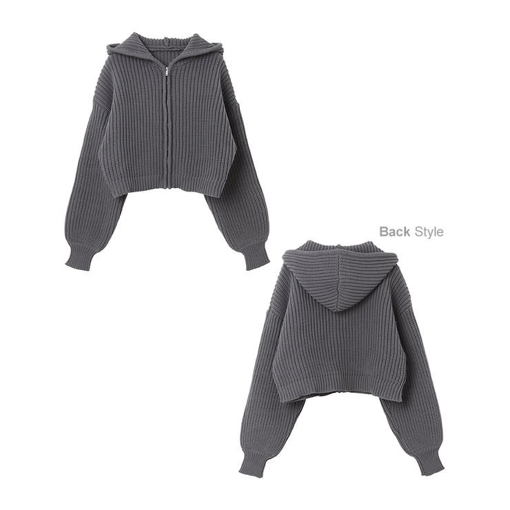 ショート丈 ニット パーカー | andme | 詳細画像17 