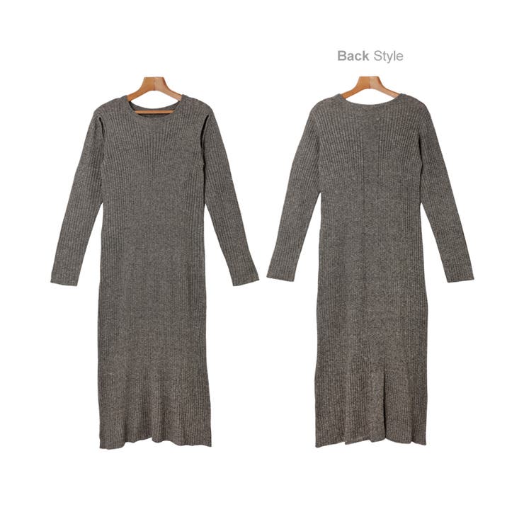 肩あき メランジ ニットワンピース | andme | 詳細画像18 