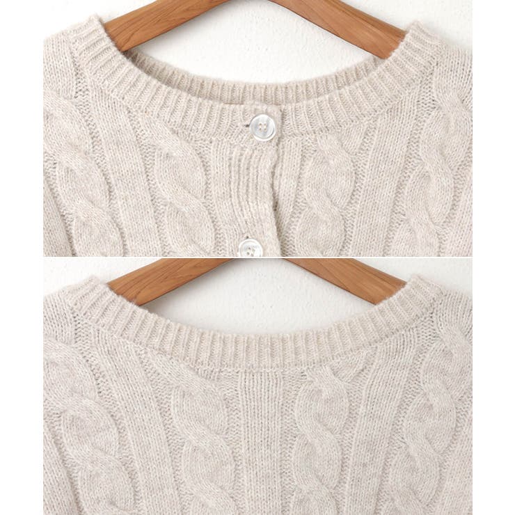 ショート丈 ニット カーディガン[品番：AZ000004508]｜andme