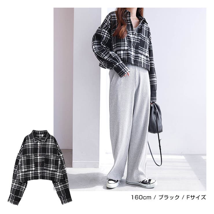 【モード】FUNKYFUN 25SS 短丈デザインボタンチェックシャツ モード】FUNKYFUN 25SS 短丈デザインボタンチェックシャツ