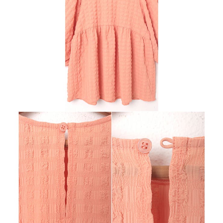 チェック柄 ふくれジャガード ペプラム | andme | 詳細画像15 