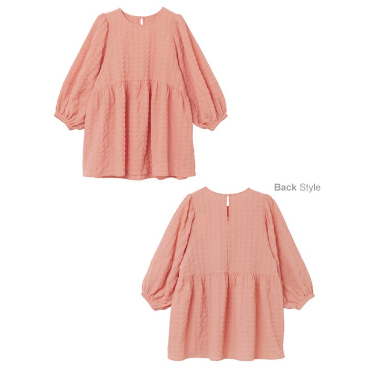 チェック柄 ふくれジャガード ペプラム | andme | 詳細画像17 