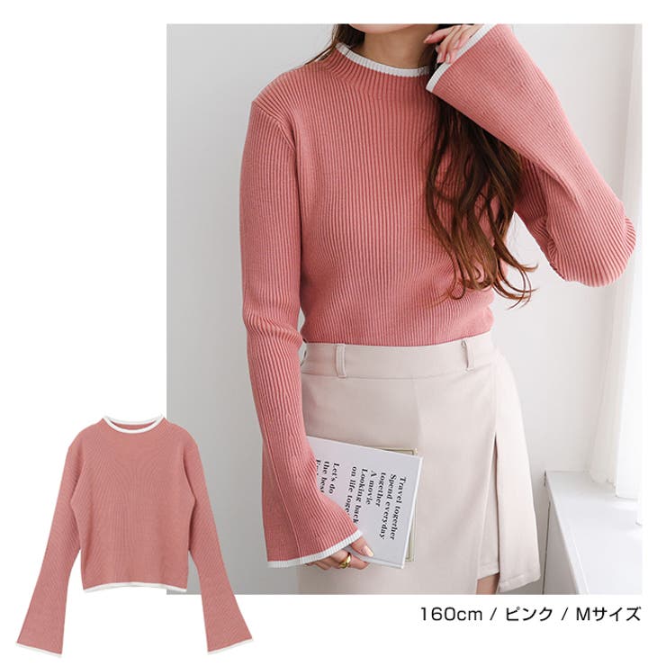 配色 フレアスリーブ リブ | andme | 詳細画像11 