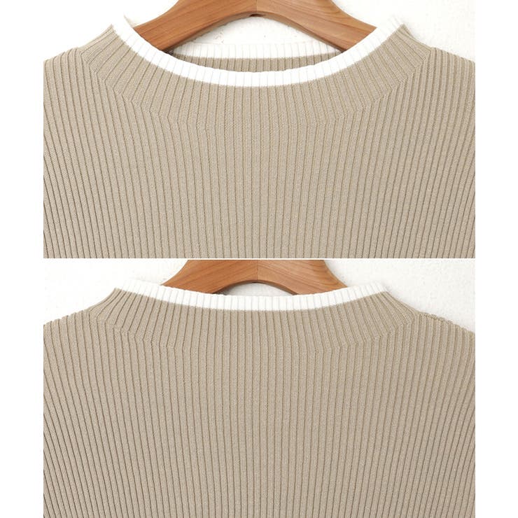 配色 フレアスリーブ リブ | andme | 詳細画像16 