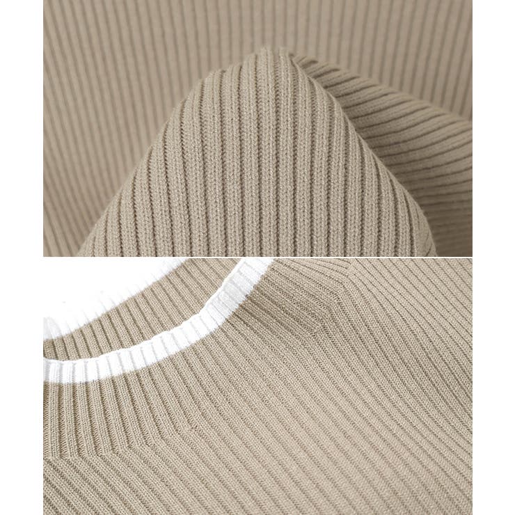 配色 フレアスリーブ リブ | andme | 詳細画像18 