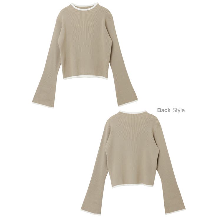 配色 フレアスリーブ リブ | andme | 詳細画像19 