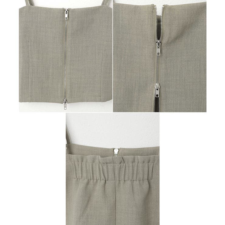 リネンライク ダブルジップ ビスチェ風 | andme | 詳細画像15 