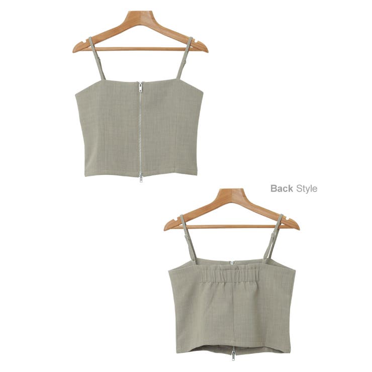 リネンライク ダブルジップ ビスチェ風 | andme | 詳細画像17 