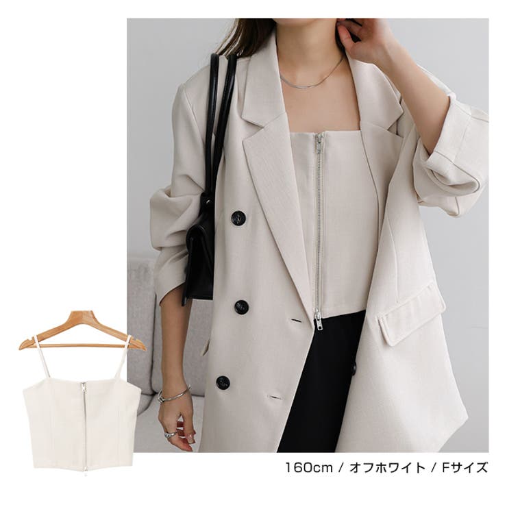 リネンライク ダブルジップ ビスチェ風 | andme | 詳細画像8 